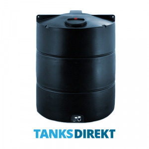 5500 Litre storage tanks round upright made from black Polyethylen with large screw lid