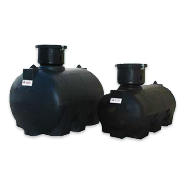 2000 Litre Round, horizontal Underground tanks made from black Polyethylen with large lid
