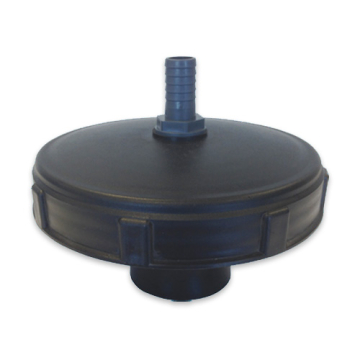 Tankdeckel schwarz 20 cm Innengewinde mit Schwimmerventil 1 Zoll - 25 mm Schlauchanschluss