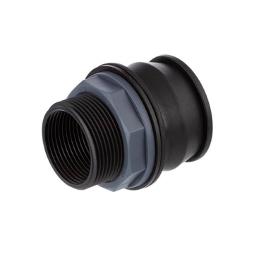 Tankdurchführung PP / Push-In BSP Fitting 1/2" AG x 3/8" IG + NBR Dichtung - dieselresistent