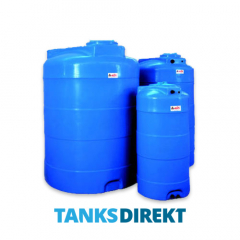 500 Litre storage Tank Round Upright made from blue Polyethylen with screw lid 