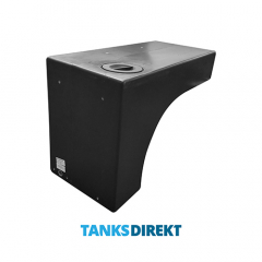 57 Liter Radkastentank aus schwarzem Kunststoff mit Schraubdeckel
