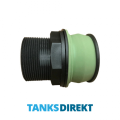 Push-In BSP Fitting 1 1/4" external thread x 1" internal thread + FPM Gasket - chemical resistant