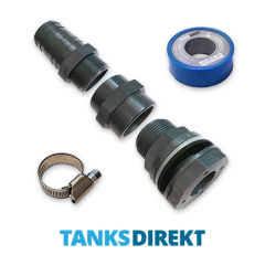 PVC Tankanschluss Set für 50 mm Schlauch gerade