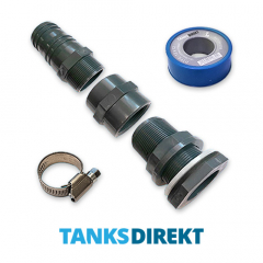 PVC Tankanschluss Set für 63 mm Schlauch gerade