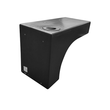 57 Liter Radkastentank aus schwarzem Kunststoff mit Schraubdeckel