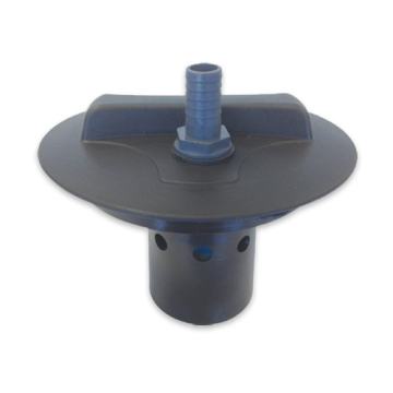 Tankdeckel schwarz 20 cm Außengewinde mit Schwimmerventil 1 Zoll - 25 mm Schlauchanschluss