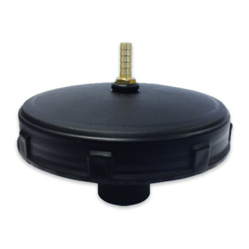 Tankdeckel schwarz 20 cm Innengewinde mit Schwimmerventil 1 Zoll - 13 mm Schlauchanschluss