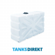 1250 Litre Water Tank Upright Baffled made from natural translucent Polyethylen with screw lid 