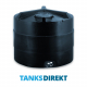 2500 Litre Round Upright Water Tank made from black Polyethylen with large screw lid