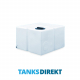 500 Litre Water Tank Flat Baffled made from natural translucent Polyethylen with screw lid 