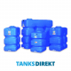 800 Litre storage Tank Rectangular Upright made from blue Polyethylen with screw lid