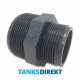 PVC Doppelnippel reduziert 1 1/2 Zoll x 1 1/4 Zoll Außengewinde